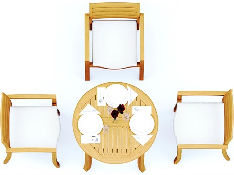 Teak Smith 4 Pieces 36" Round Dining Set