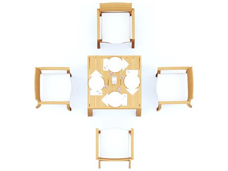 Teak Smith 5 Pieces 36" Square Dining Set