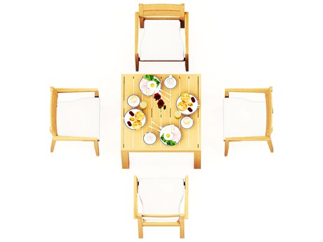 Teak Smith 5 Pieces 36" Square Dining Set