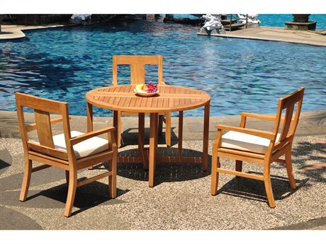 Teak Smith 4 Pieces 48" Round Butterfly Dining Set