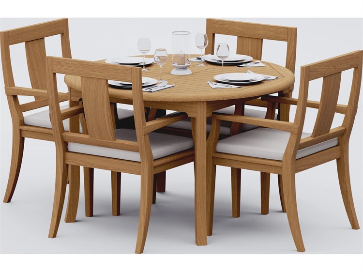 Teak Smith 5 Pieces 48" Round Dining Set