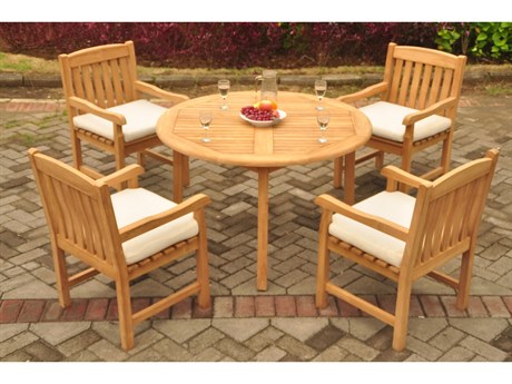Teak Smith 5 Pieces 48" Round Dining Set
