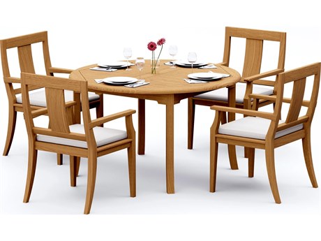 Teak Smith 5 Pieces 52" Round Dining Set