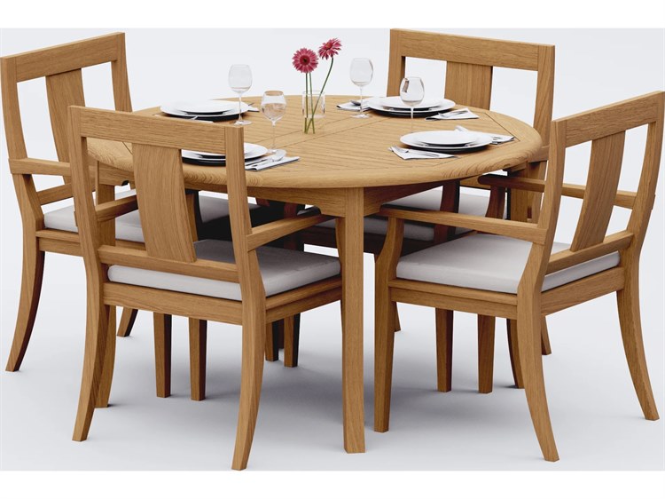 Teak Smith 5 Pieces 52" Round Dining Set