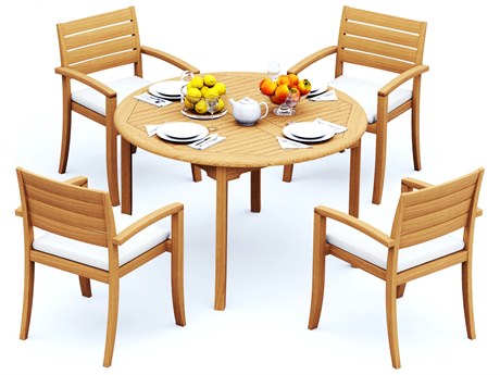 Teak Smith 5 Pieces 52" Round Dining Set