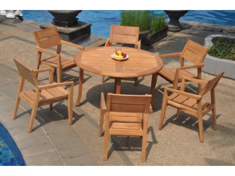 Teak Smith 7 Pieces 52" Round Dining Set
