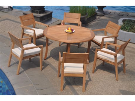 Teak Smith 7 Pieces 52" Round Dining Set