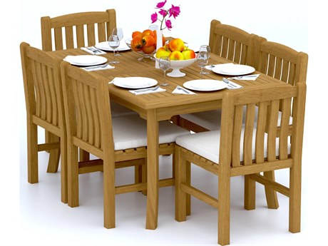 Teak Smith 7 Pieces 60" Rectangular Dining Set