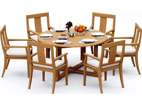 Teak Smith 7 Pieces 60" Round Dining Set