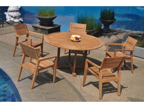 Teak Smith 6 Pieces 60" Round Dining  Set