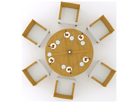 Teak Smith 7 Pieces 61" Round Dining Set