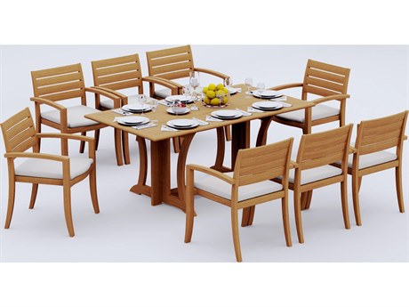 Teak Smith 9 Pieces Warwick 69" Rectangular Dining Set