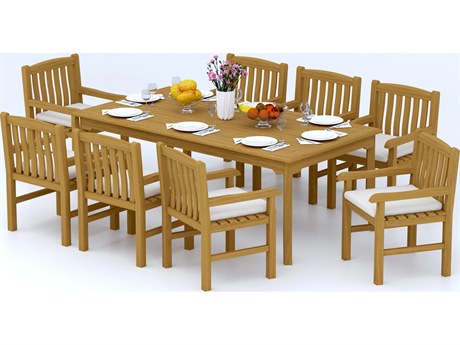 Teak Smith 9 Piece 83" Rectangular Dining Set
