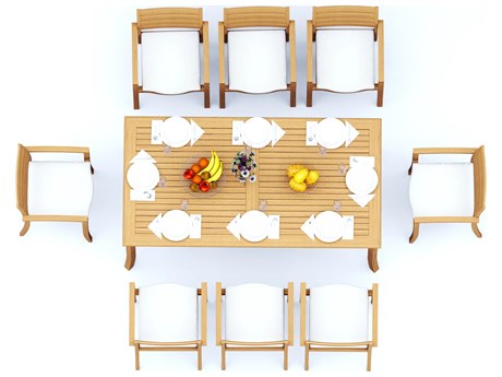 Teak Smith 9 Pieces 83" Rectangular Dining Set