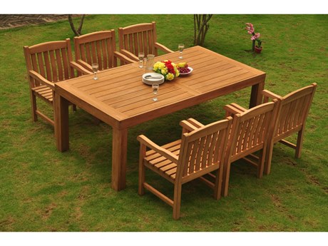 Teak Smith 7 Pieces Canberra 86" Rectangular Dining Set