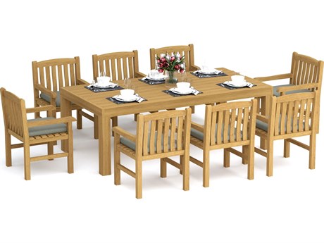 Teak Smith 9 Pieces Canberra 86" Rectangular Dining Set