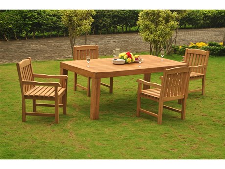 Teak Smith 5 Pieces Canberra 86" Rectangular Dining Set