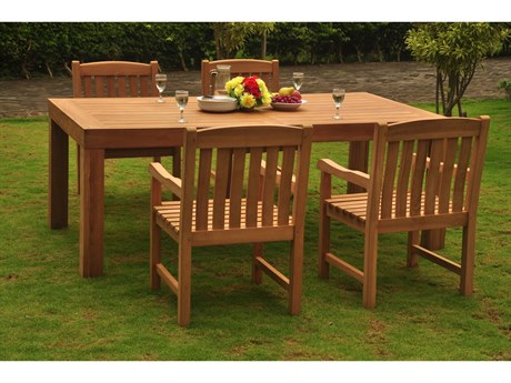 Teak Smith 5 Pieces Canberra 86" Rectangular Dining Set