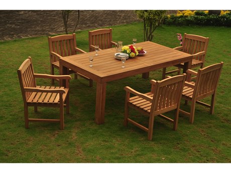 Teak Smith 7 Pieces Canberra 86" Rectangular Dining Set