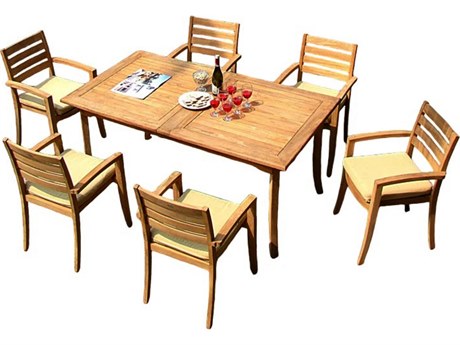 Teak Smith 7 Pieces 94" Large Double Rectangular Dining Set
