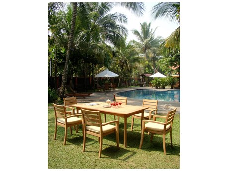 Teak Smith 7 Pieces 94" Large Double Rectangular Dining Set