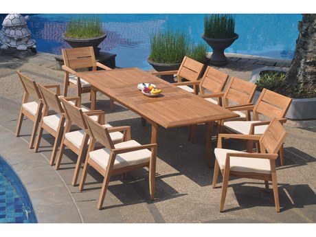 Teak Smith 11 Pieces 94" Large Double Rectangular Dining Set