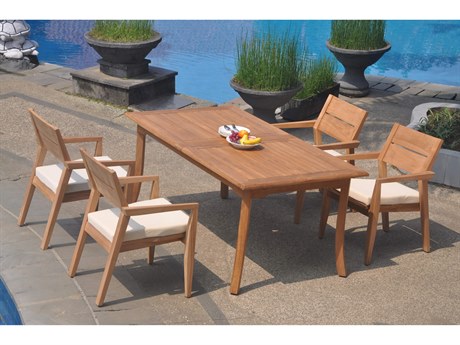 Teak Smith 5 Pieces 94" Large Double Rectangular Dining Set