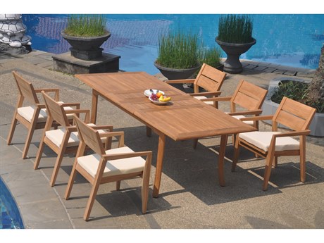 Teak Smith 7 Pieces 94" Large Double Rectangular Dining Set