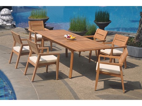 Teak Smith 7 Pieces 94" Large Double Rectangular Dining Set