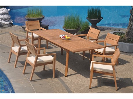 Teak Smith 7 Pieces 94" Large Double Rectangular Dining Set