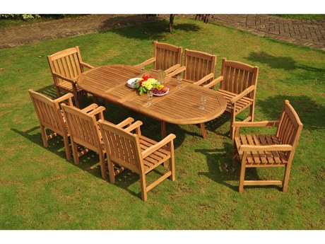 Teak Smith 9 Pieces 94" Oval Dining Set
