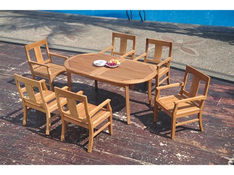Teak Smith 7 Pieces 94" Oval Dining Set