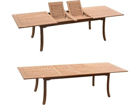 Teak Smith 94" Rectangular Large Double Dining Table with Umbrella Hole