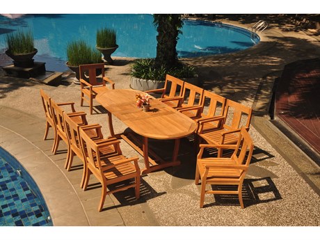 Teak Smith 11 Pieces Mas 94" Oval Dining Set