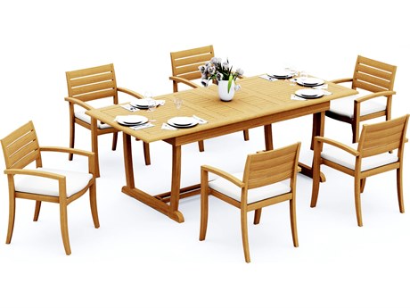 Teak Smith 7 Pieces Mas 94" Rectangular Dining Set