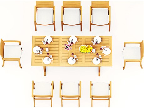 Teak Smith 9 Pieces Mas 94" Rectangular Dining Set