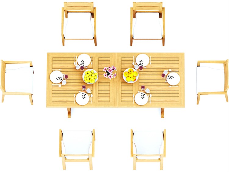 Teak Smith Mas Rectangular Dining Set Teak 94in 4