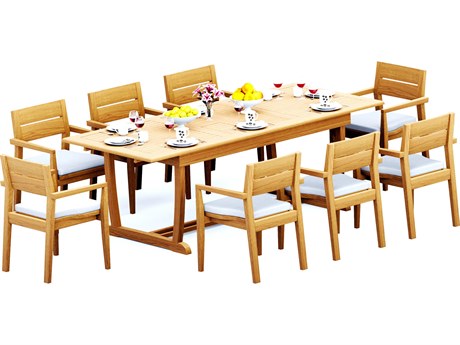 Teak Smith 9 Pieces Mas 94" Rectangular Dining Set