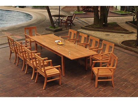 Teak Smith Atnas 11 Pieces Rectangular Dining Set