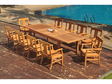Teak Smith 11 Pieces 122" Caranas Rectangular Dining Set