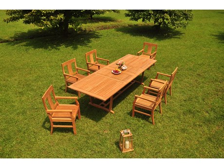 Teak Smith 7 Pieces 94" Mas Rectangular Dining Set