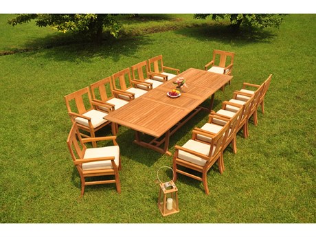 Teak Smith 13 Piece 118" Mas Rectangular Dining Set