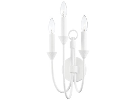Troy Lighting Cate 3-Light White Wall Sconce