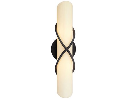 Troy Lighting Roxbury 2-Light French Iron Black Glass Wall Sconce
