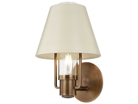 Troy Lighting Kindle 1-Light Patina Brass Glass Wall Sconce