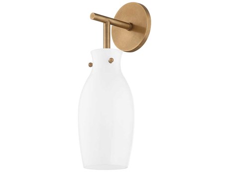 Troy Lighting Geyser 1-Light Patina Brass Glass Wall Sconce