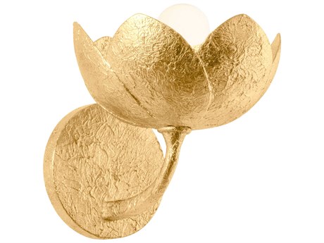 Troy Lighting Arcata 1-Light Vintage Gold Leaf Wall Sconce