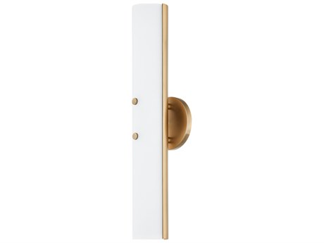 Troy Lighting Titus 1-Light Patina Brass Glass LED Wall Sconce