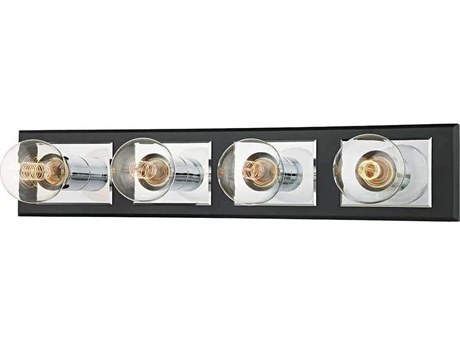 Troy Lighting Runyan 4-Light Silver Black Vanity Light