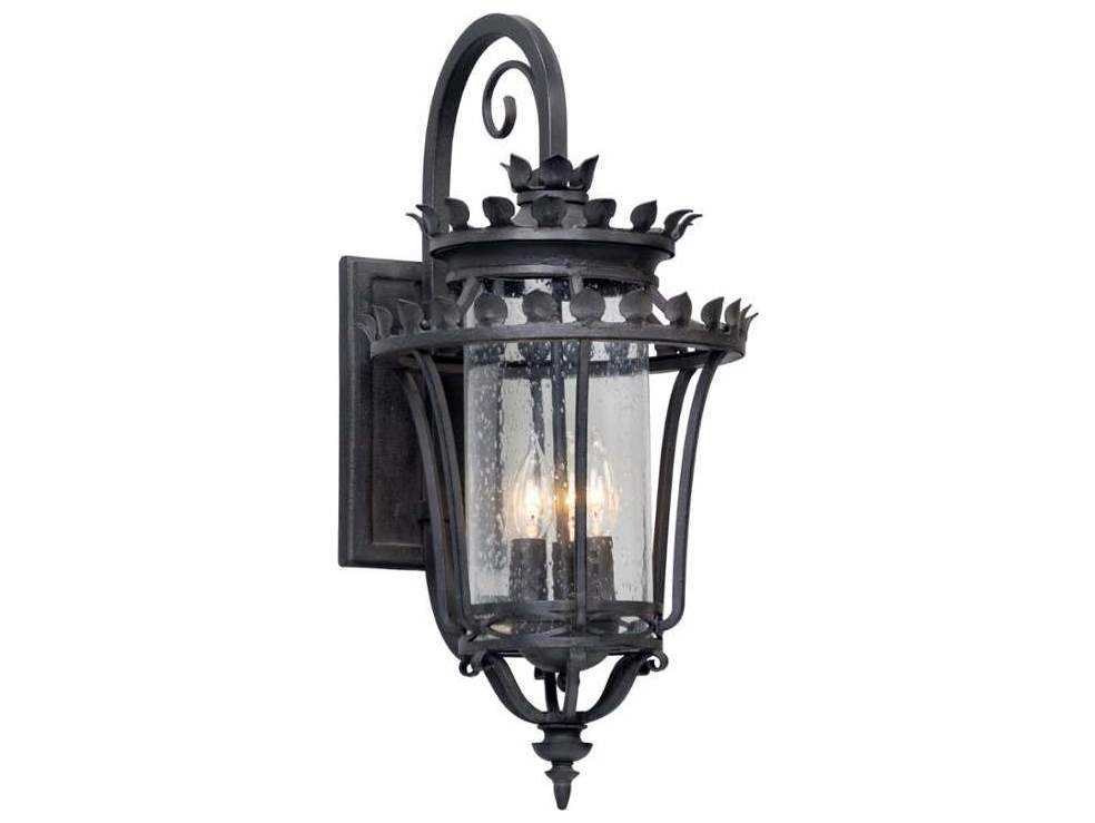 Troy Lighting Greystone Forged Iron Three-Light Outdoor Wall Light TLB5132
